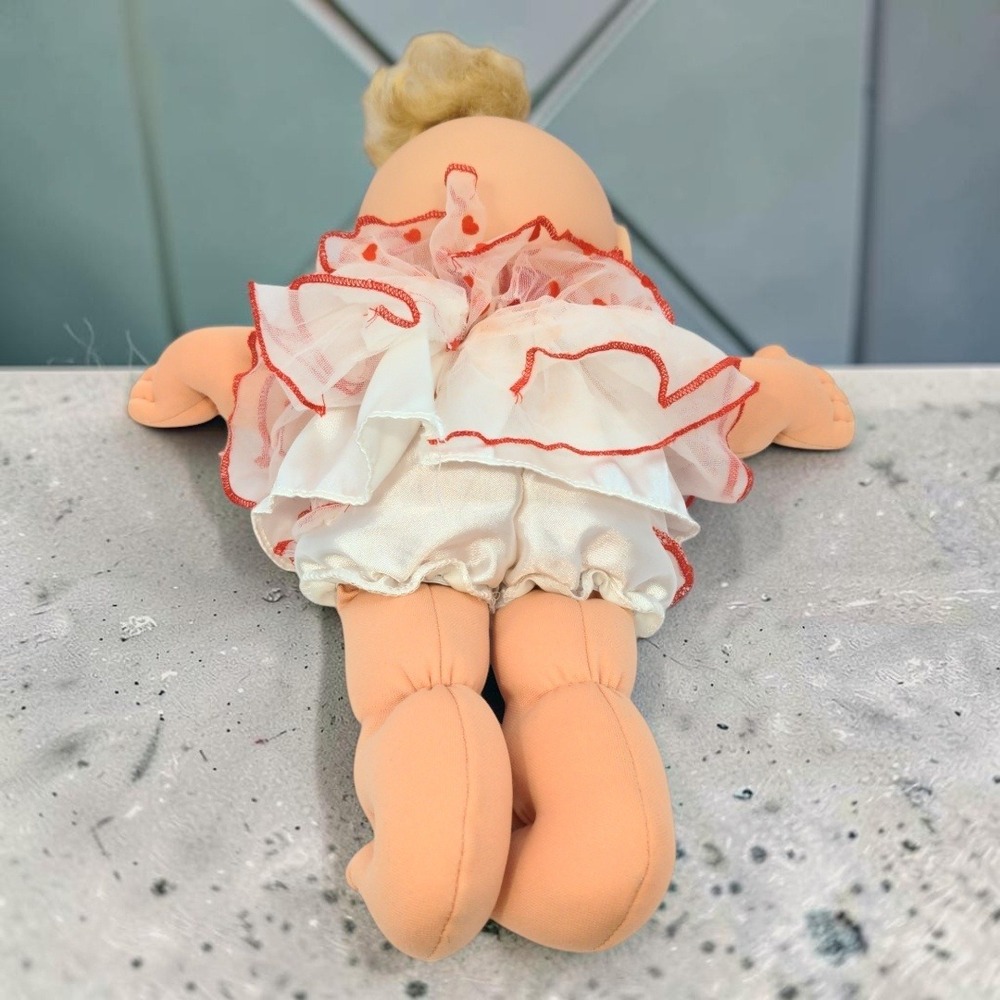 VTG 90's Cabbage Patch Kids Mattel 1995 Heart Dress Blonde Hair Blue Eye Doll 14 - Picture 6 of 13
